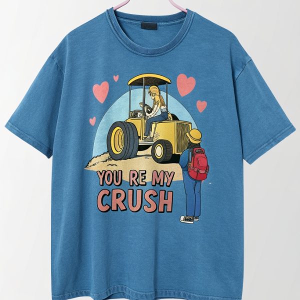 You’re My Crush Retro Blue Cartoon Graphic Tee